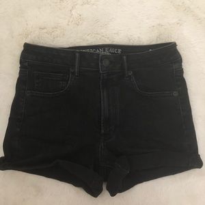 Black jean shorts